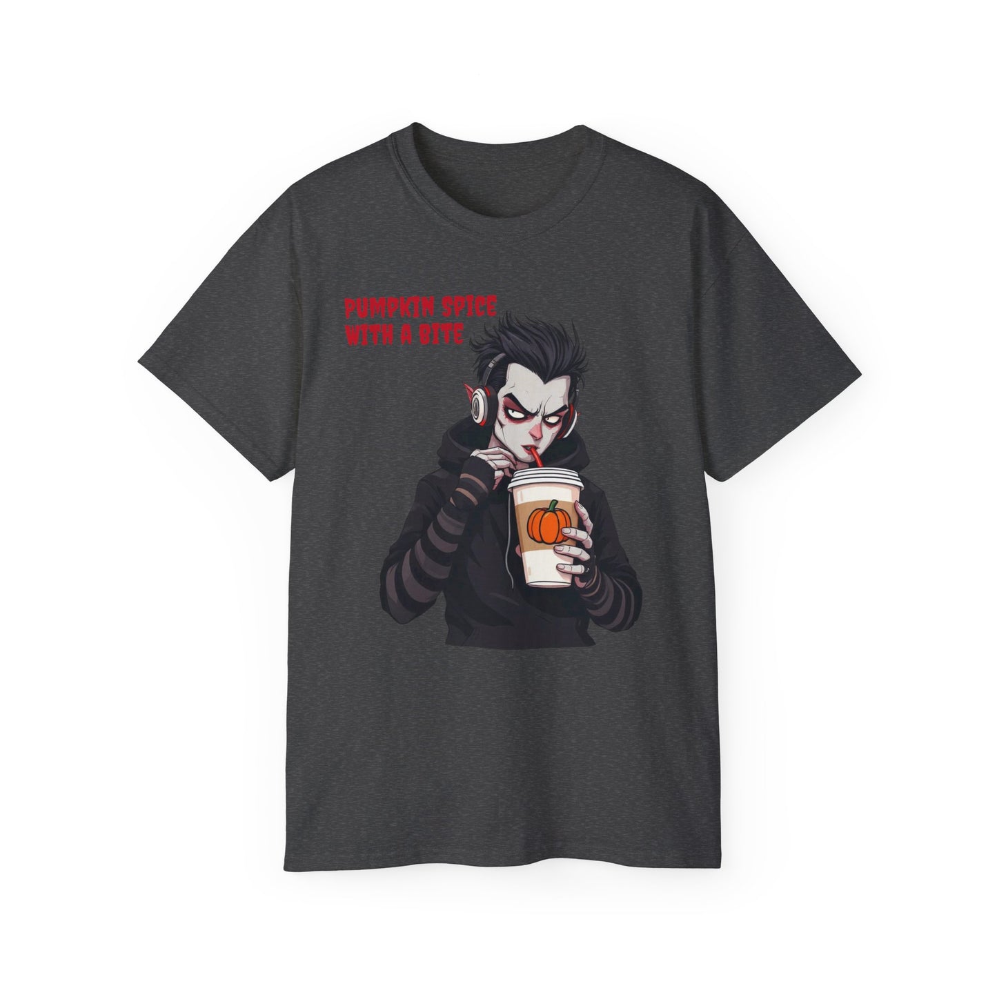 Vampire Themed Tee, Halloween Shirt for Unisex, Goth Graphic T-shirt, Horror Costume Top, Men Women Scary Clothing