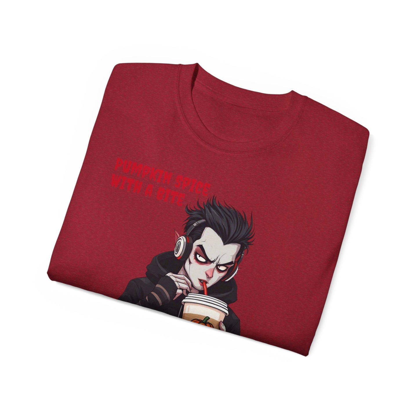 Vampire Themed Tee, Halloween Shirt for Unisex, Goth Graphic T-shirt, Horror Costume Top, Men Women Scary Clothing