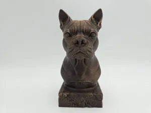 Dog Memorial, Boston Terrier, Bronze-Look Urn Bust-Printastic Treasures