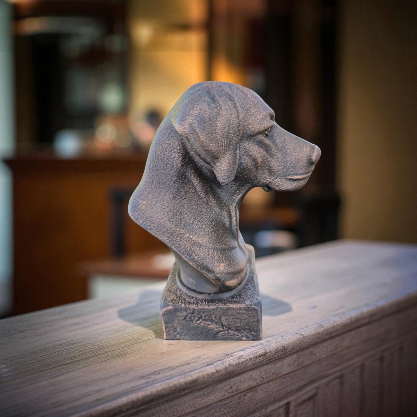 Dog Memorial, German Pointer, Bronze-Look Urn Bust