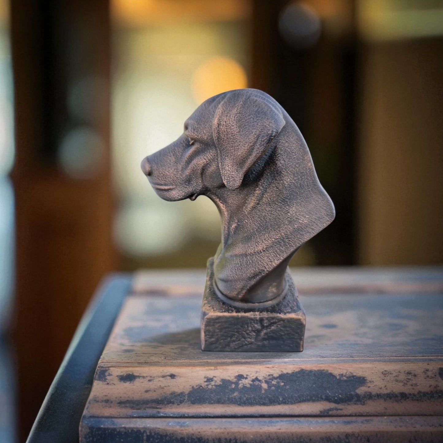 Dog Memorial, German Pointer, Bronze-Look Urn Bust