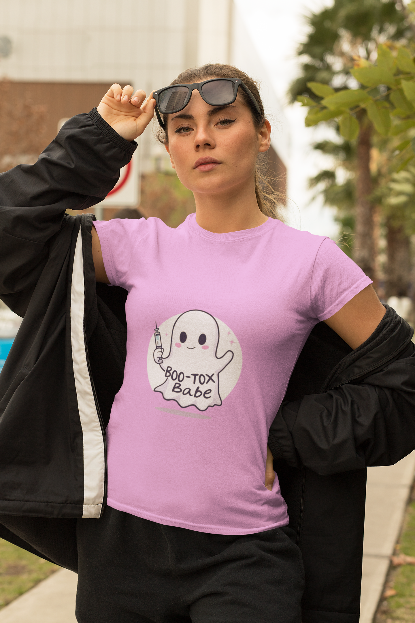 Boo-Tox Babe Ghost Tee, Funny Halloween Shirt, Cute Spooky Top, Women's Graphic Tee, Halloween Costume Alternative