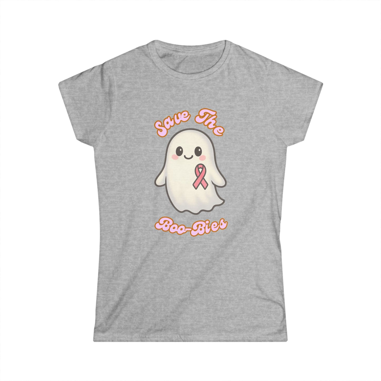Women's Tee - Ghost Cancer Awareness T-Shirt, Save the Boo-bies, Breast Cancer Support Top
