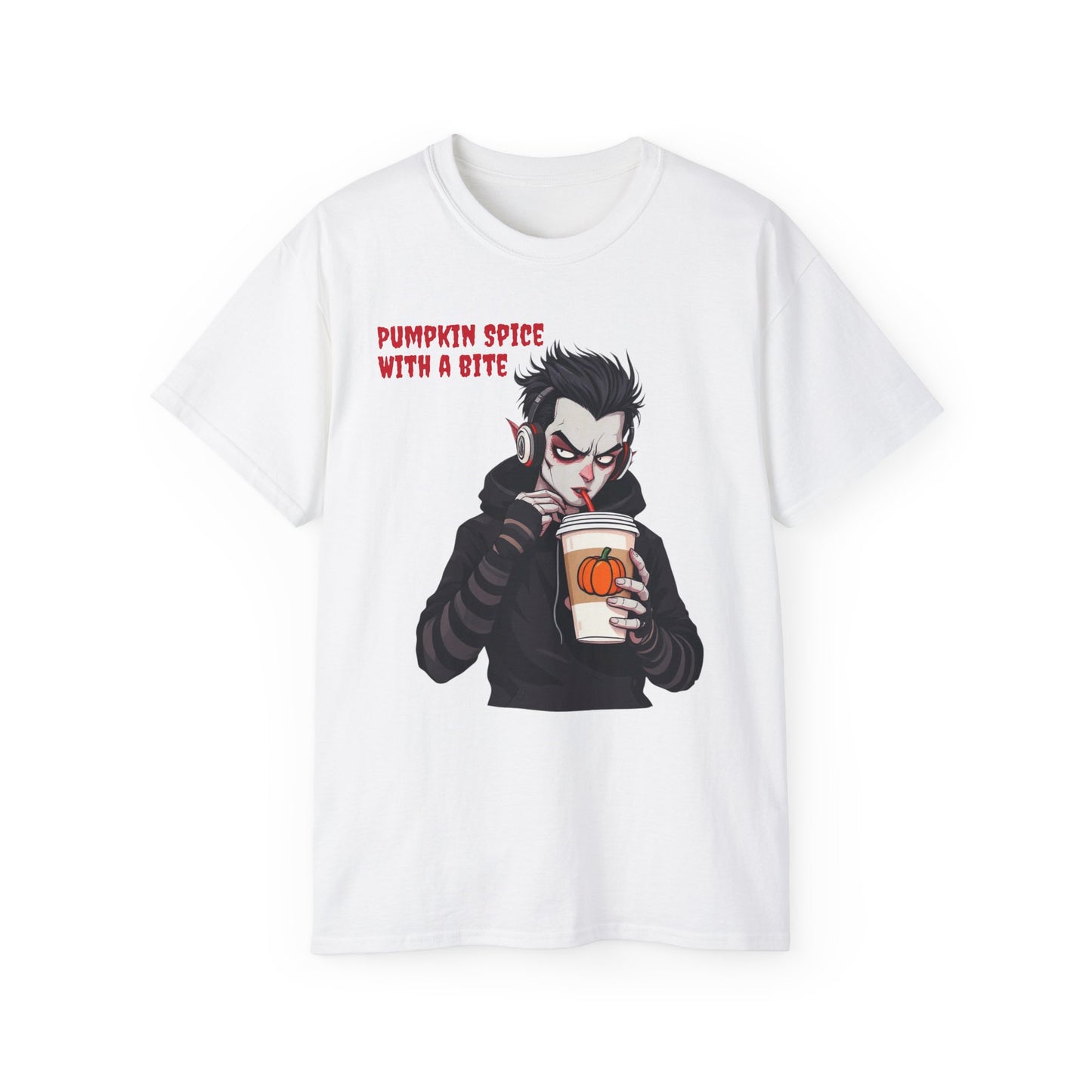 Vampire Themed Tee, Halloween Shirt for Unisex, Goth Graphic T-shirt, Horror Costume Top, Men Women Scary Clothing