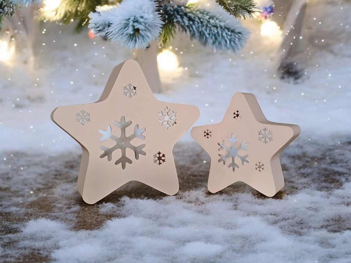 Candle Holder – Snowflake, LED, Christmas Set-Printastic Treasures