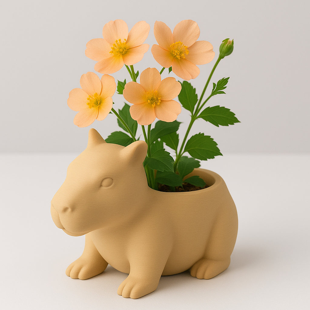 Capybara Planter – Cute Eco-Friendly Pot for Succulents & Small Plants-Printastic Treasures