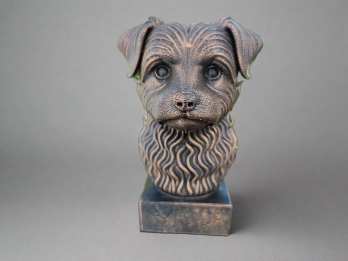 Dog Memorial, Yorkipoo, Bronze-Look Urn Bust-Printastic Treasures