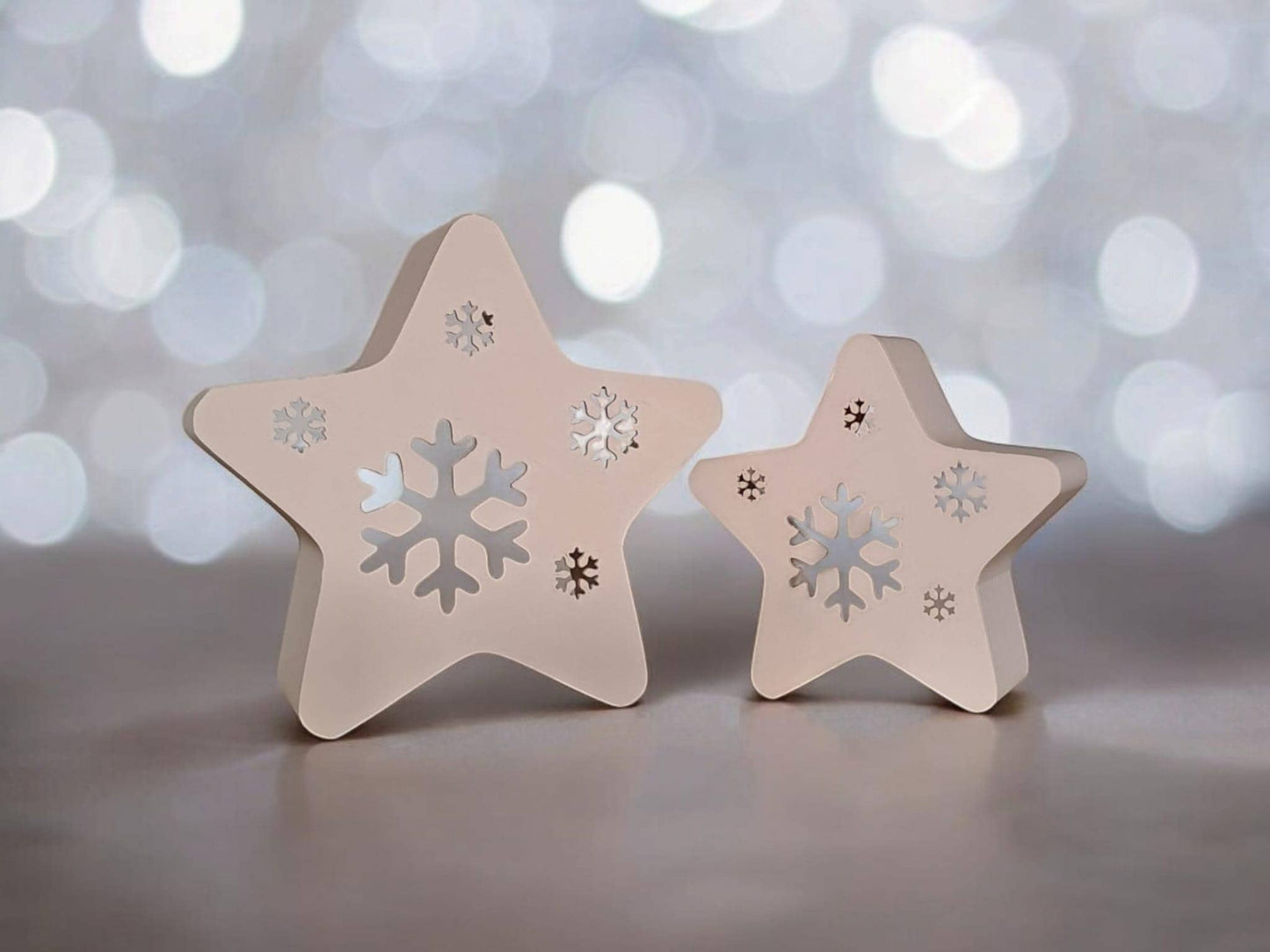 Candle Holder – Snowflake, LED, Christmas Set-Printastic Treasures