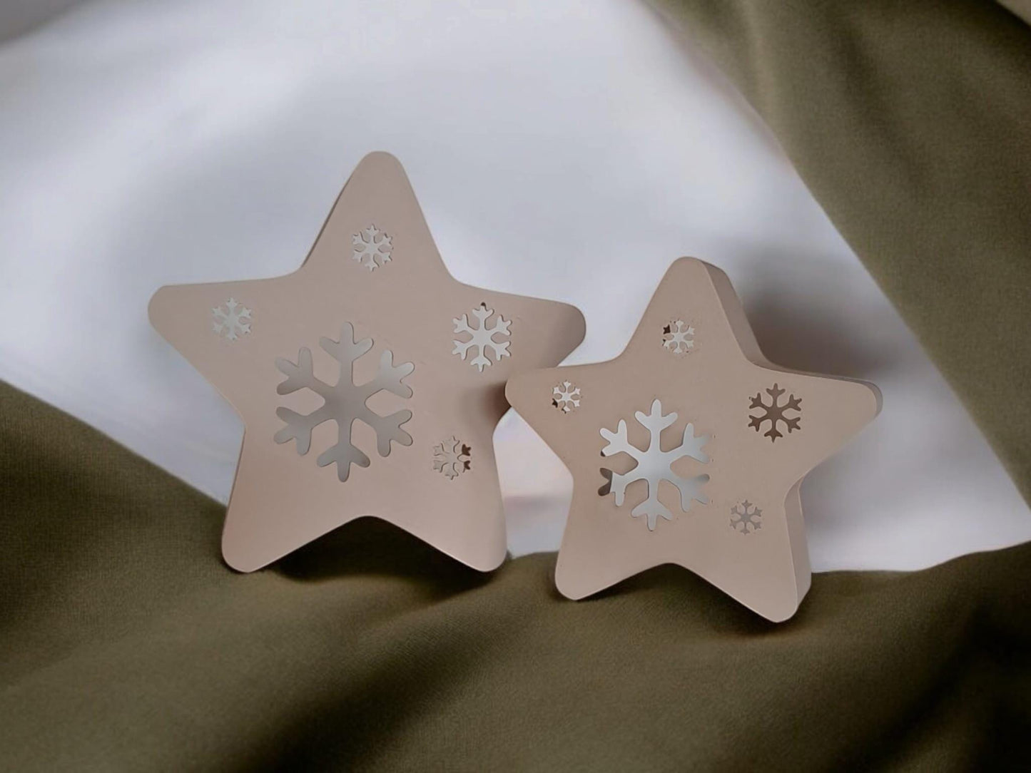 Candle Holder – Snowflake, LED, Christmas Set-Printastic Treasures