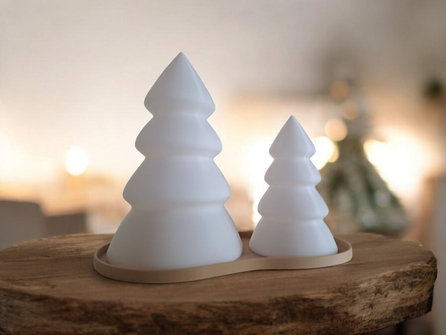 Christmas Decor - Tree Tea Light Set (2-Pack) | Festive Holiday Lighting-Printastic Treasures