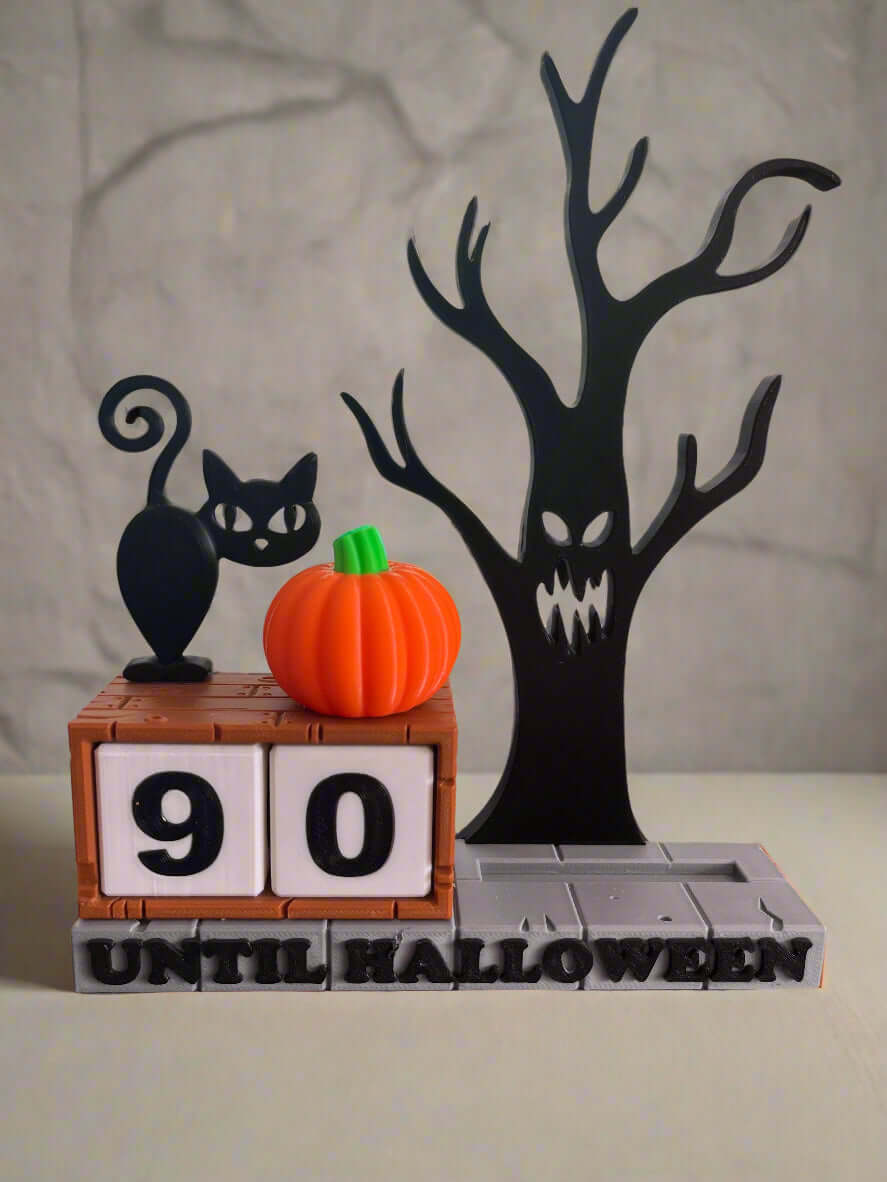 Halloween Countdown Calendar | Black Cat, Pumpkin & Tree Decor | Seasonal Fall Mantelpiece-Printastic Treasures