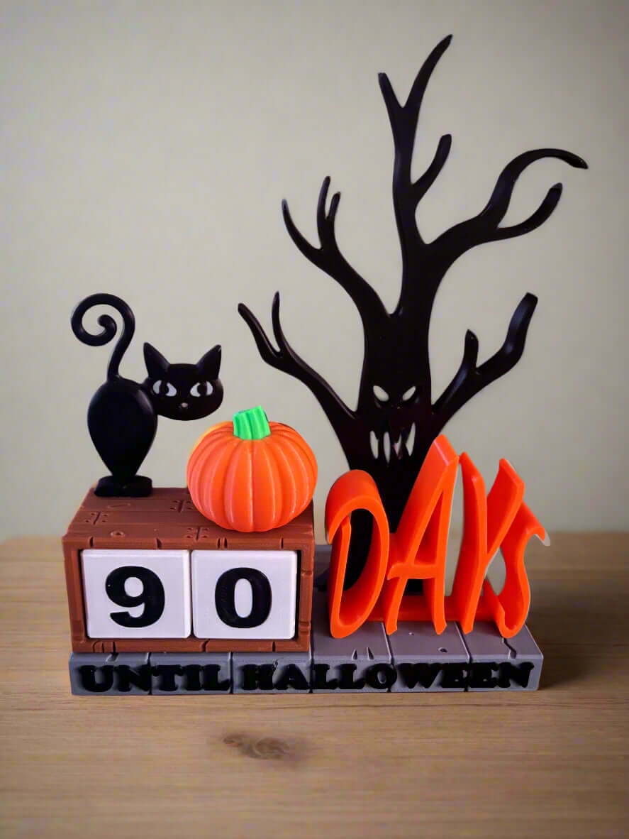 Halloween Countdown Calendar | Black Cat, Pumpkin & Tree Decor | Seasonal Fall Mantelpiece-Printastic Treasures