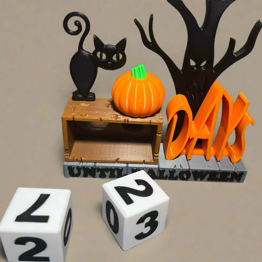 Halloween Countdown Calendar | Black Cat, Pumpkin & Tree Decor | Seasonal Fall Mantelpiece-Printastic Treasures