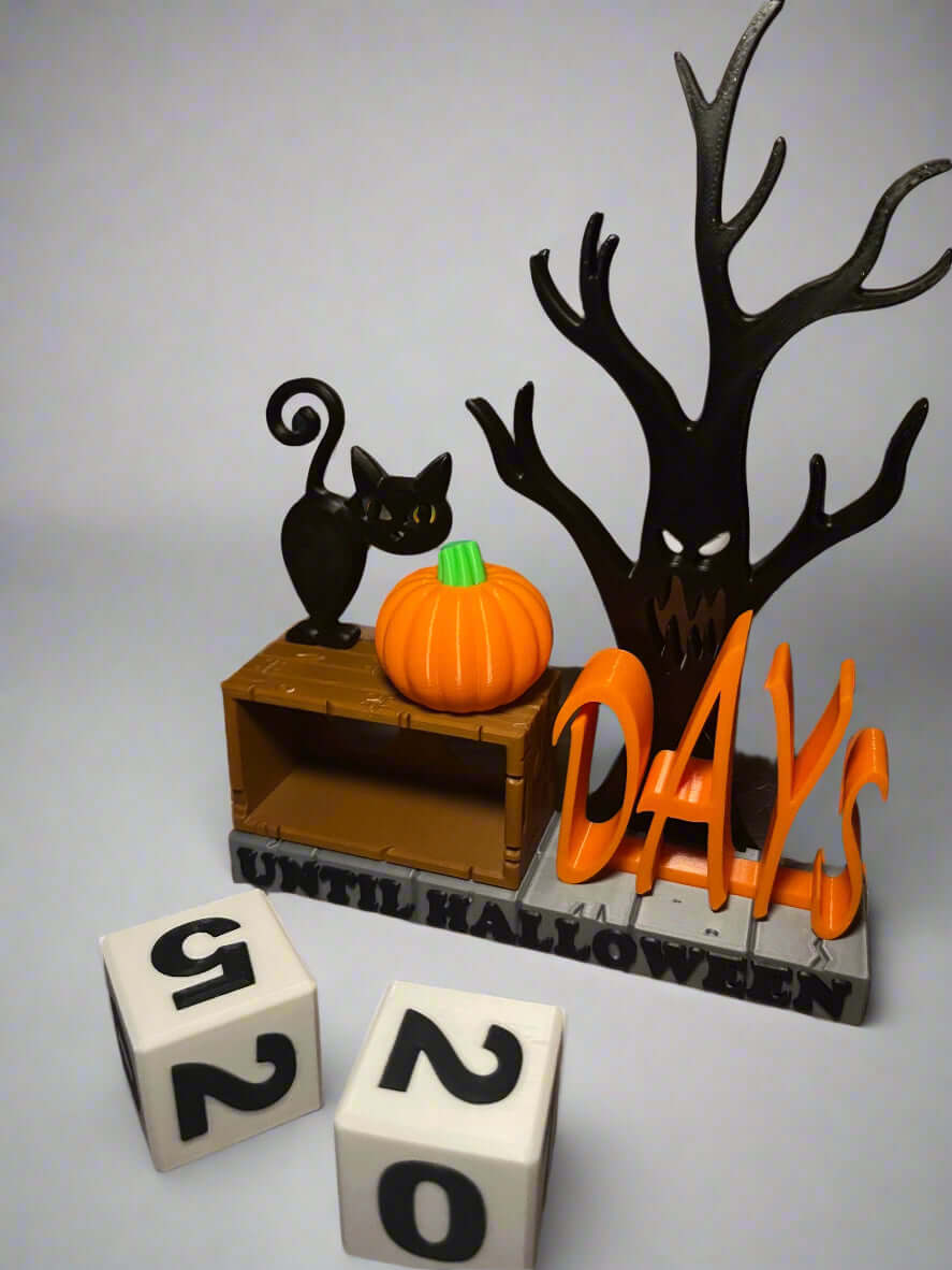 Halloween Countdown Calendar | Black Cat, Pumpkin & Tree Decor | Seasonal Fall Mantelpiece-Printastic Treasures