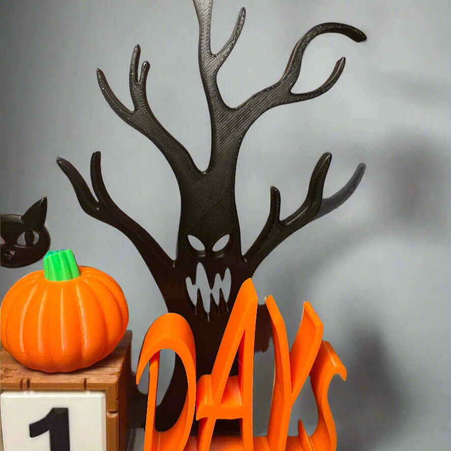 Halloween Countdown Calendar | Black Cat, Pumpkin & Tree Decor | Seasonal Fall Mantelpiece-Printastic Treasures