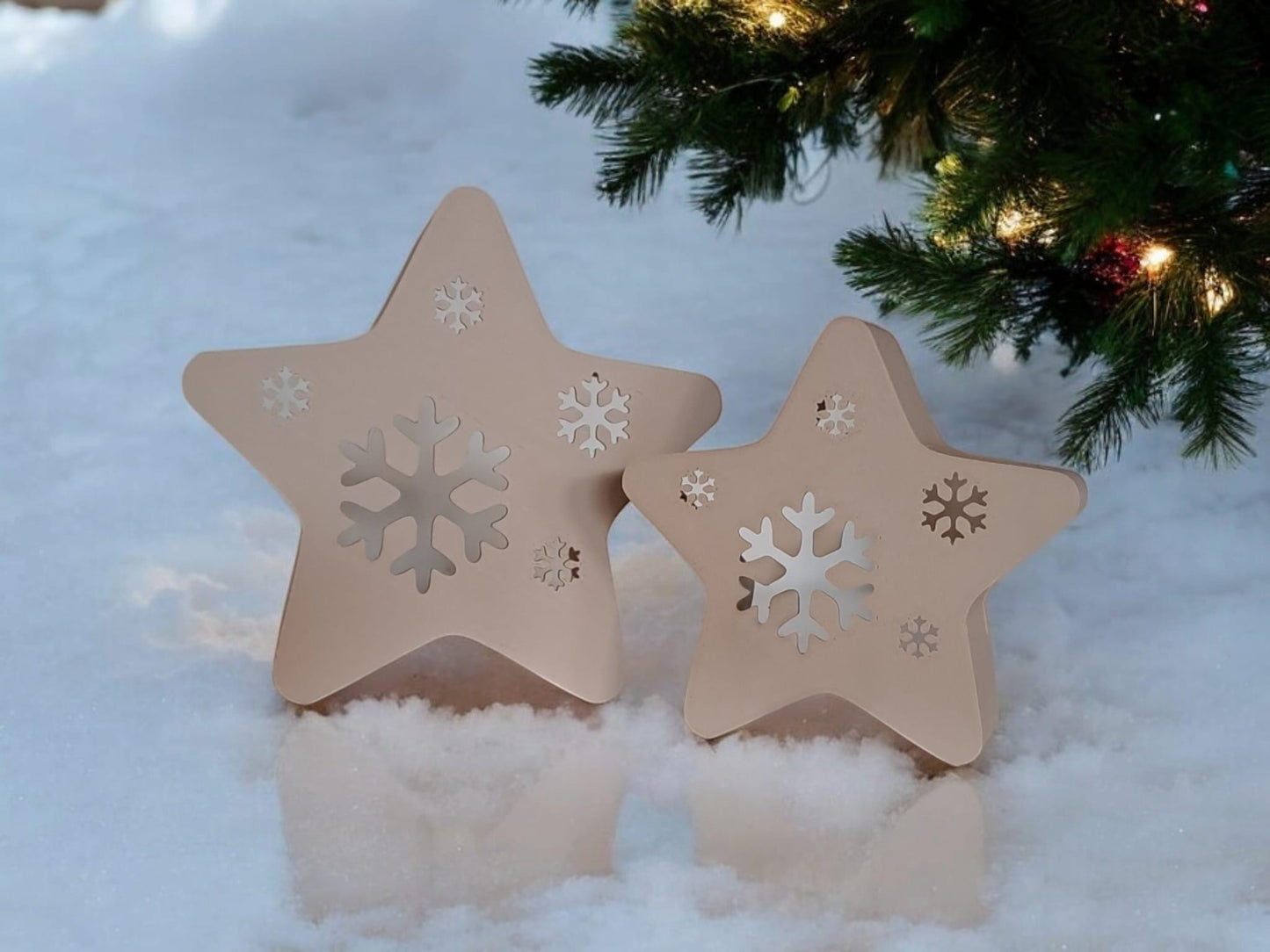 Candle Holder – Snowflake, LED, Christmas Set-Printastic Treasures