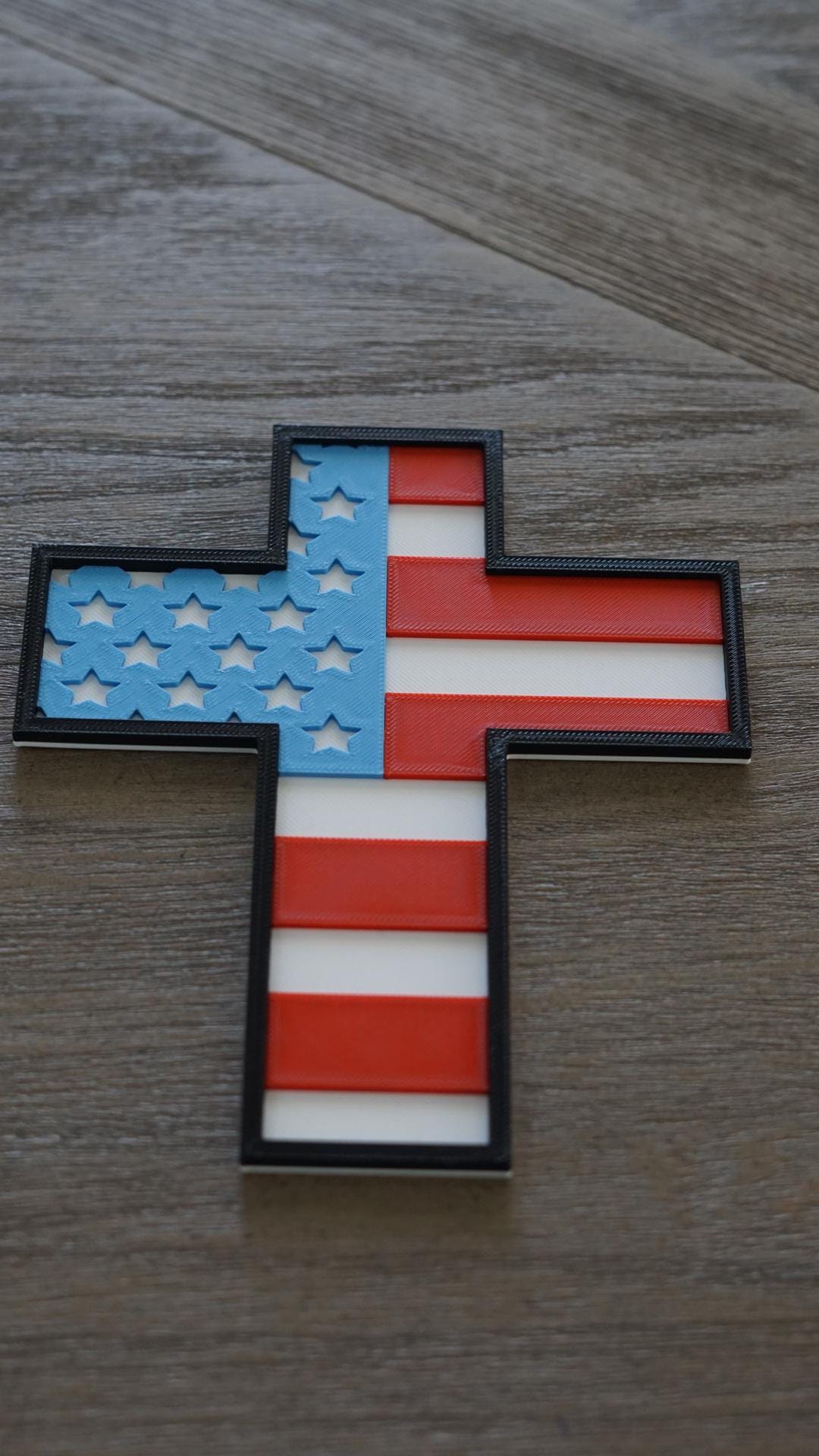 Wall Art, Patriotic Decor, American Flag Cross-Printastic Treasures