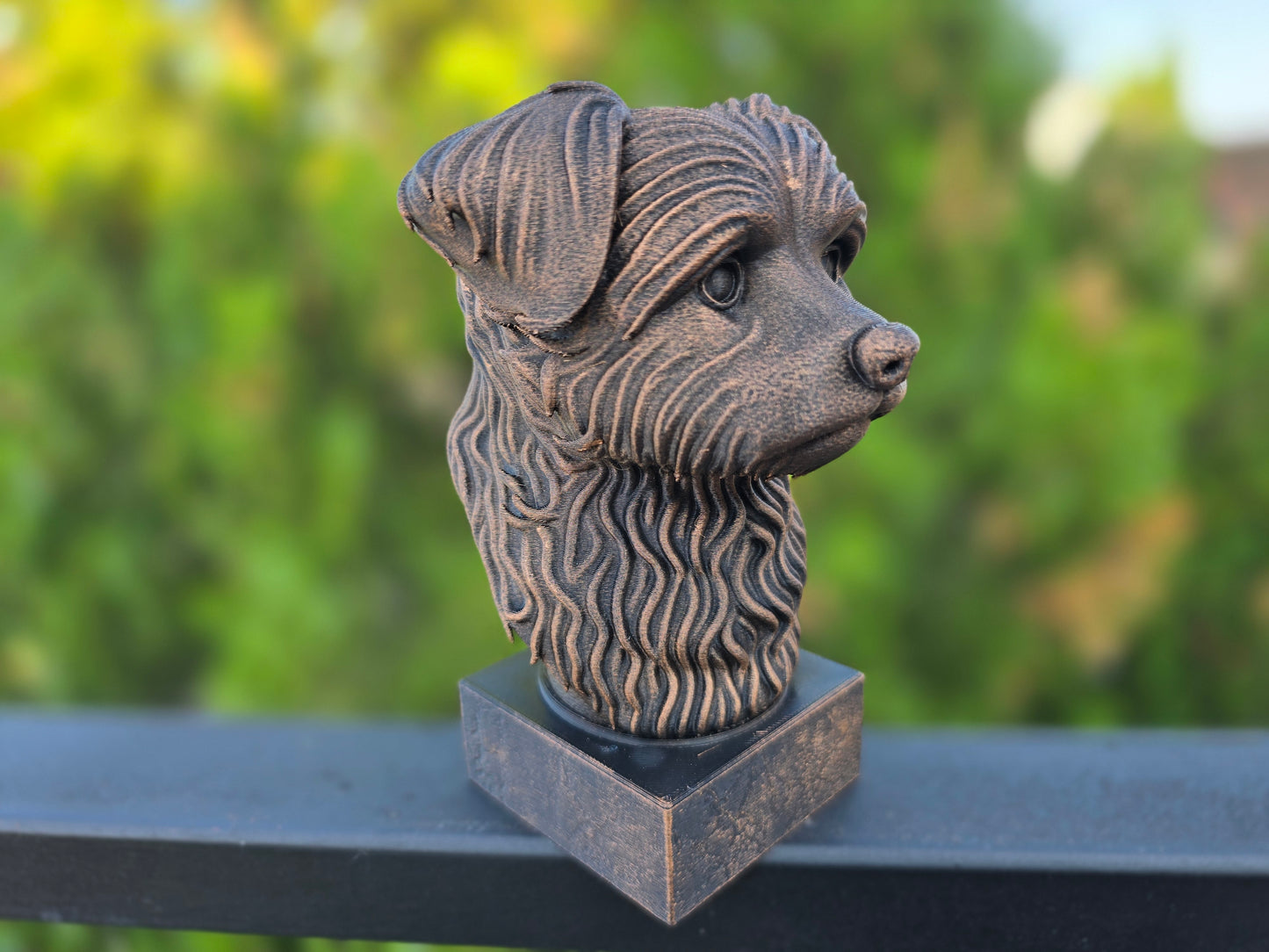 Dog Memorial, Yorkipoo, Bronze-Look Urn Bust-Printastic Treasures