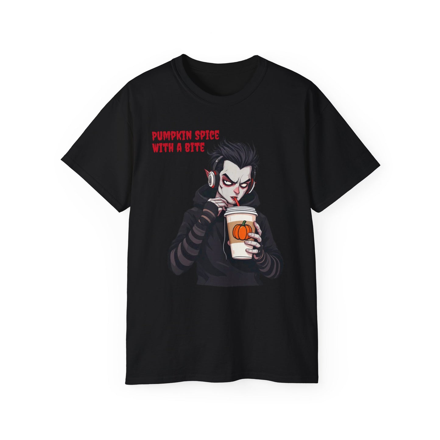 Vampire Themed Tee, Halloween Shirt for Unisex, Goth Graphic T-shirt, Horror Costume Top, Men Women Scary Clothing