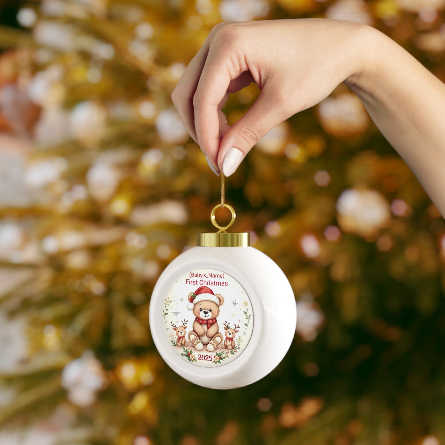 Personalized Christmas Ball Ornament, Baby's First Christmas Decor, Holiday Keepsake, Family Ornament, Unique Xmas Gift