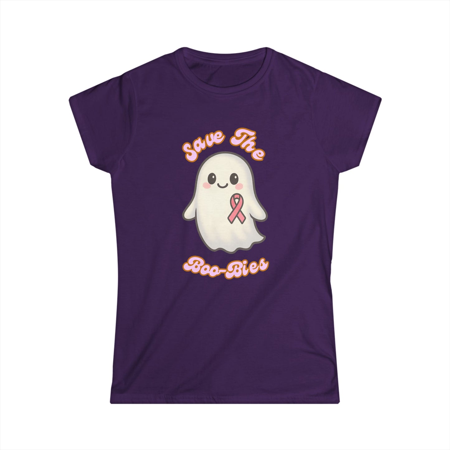Women's Tee - Ghost Cancer Awareness T-Shirt, Save the Boo-bies, Breast Cancer Support Top