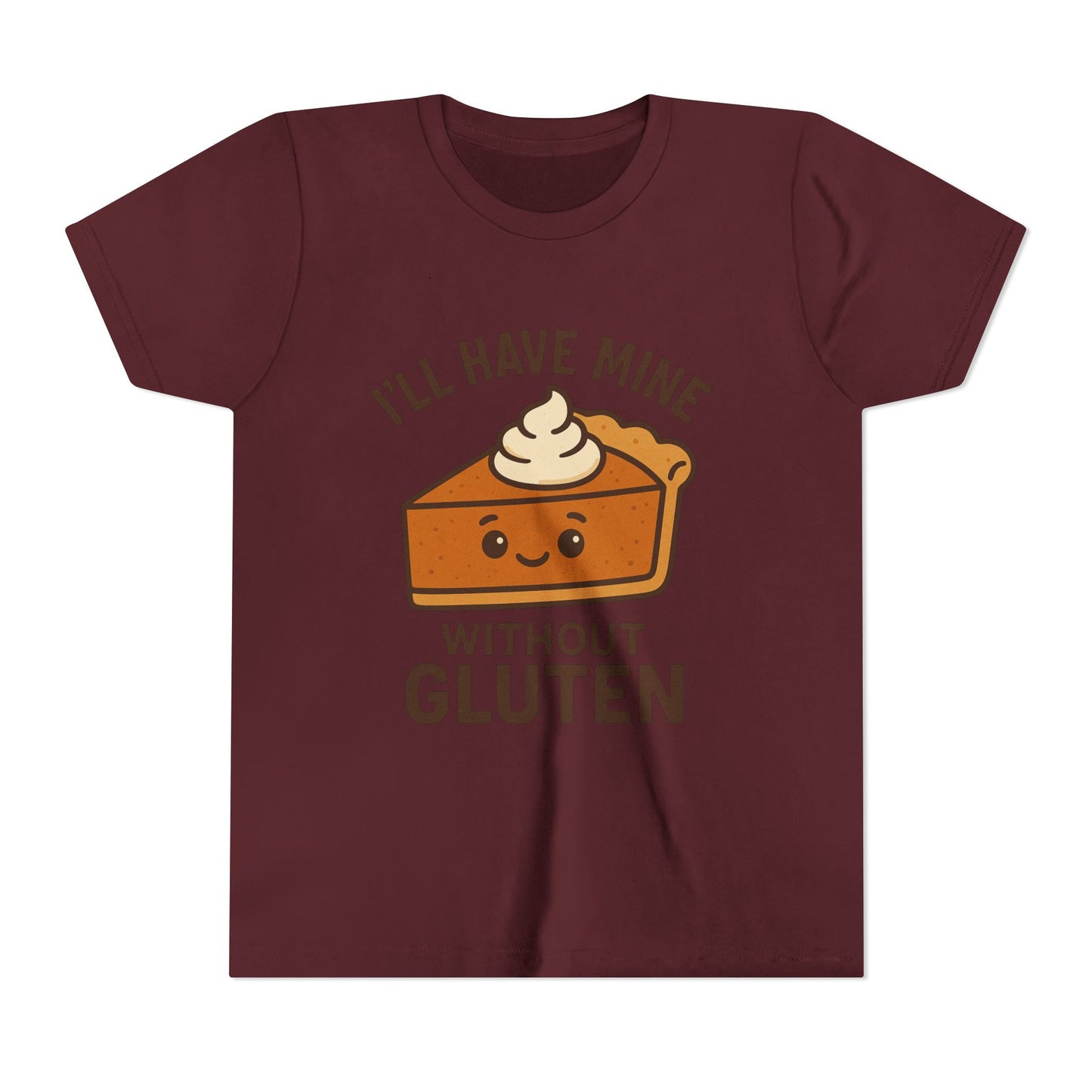 Funny Youth Tee, Gluten-Free Thanksgiving Shirt, Kids Holiday Apparel, Cute Pumpkin Pie Design, Fun Birthday Gift, Kids Casual Wear