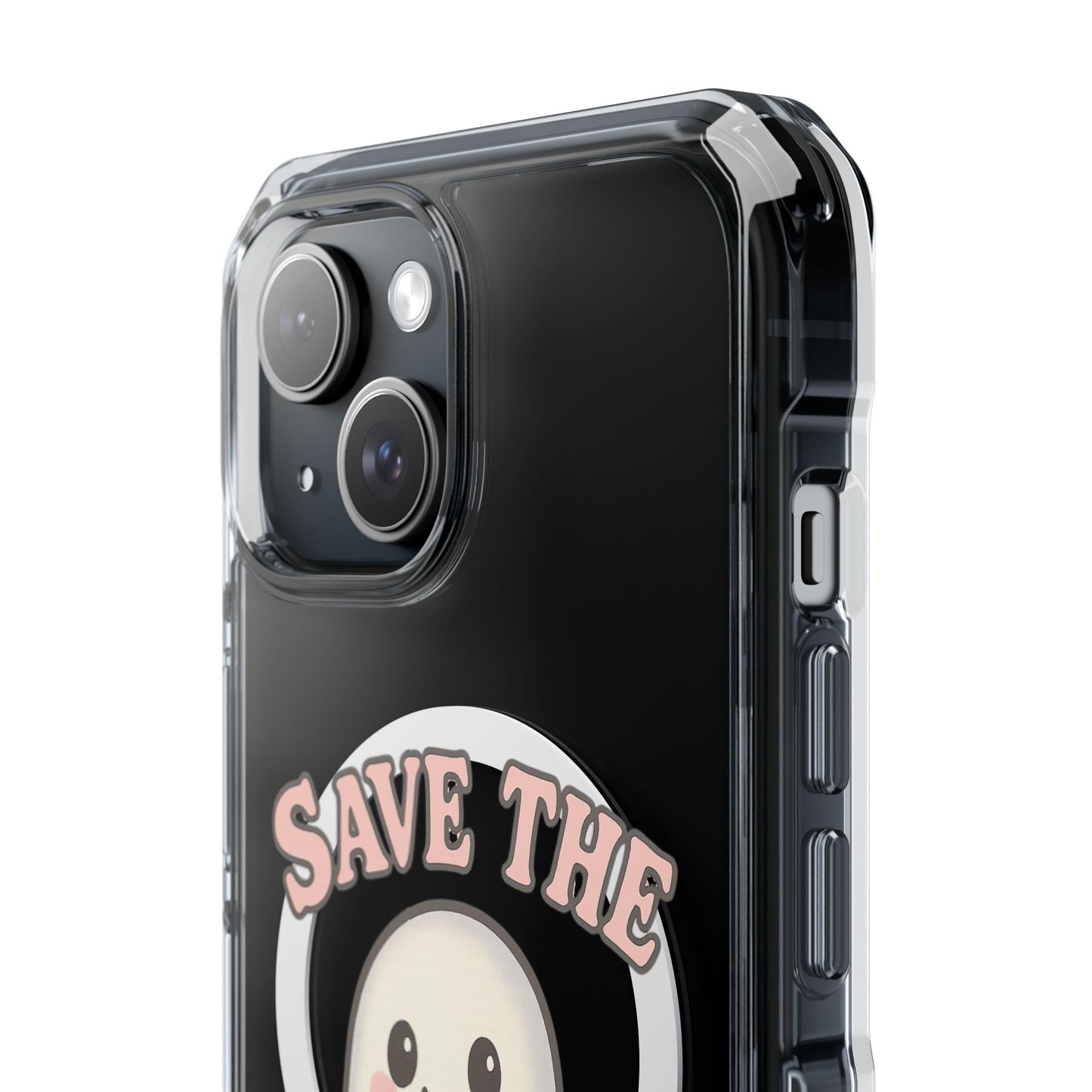 Ghostly Phone Case, Save the Boo-Bies Clear Impact Case, Halloween Phone Case, Breast Cancer Awareness Case, Cute Transparent Case