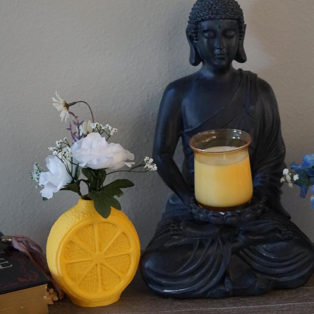 Lemon Vase, Fruit Shaped, Yellow Summer Decor-Printastic Treasures