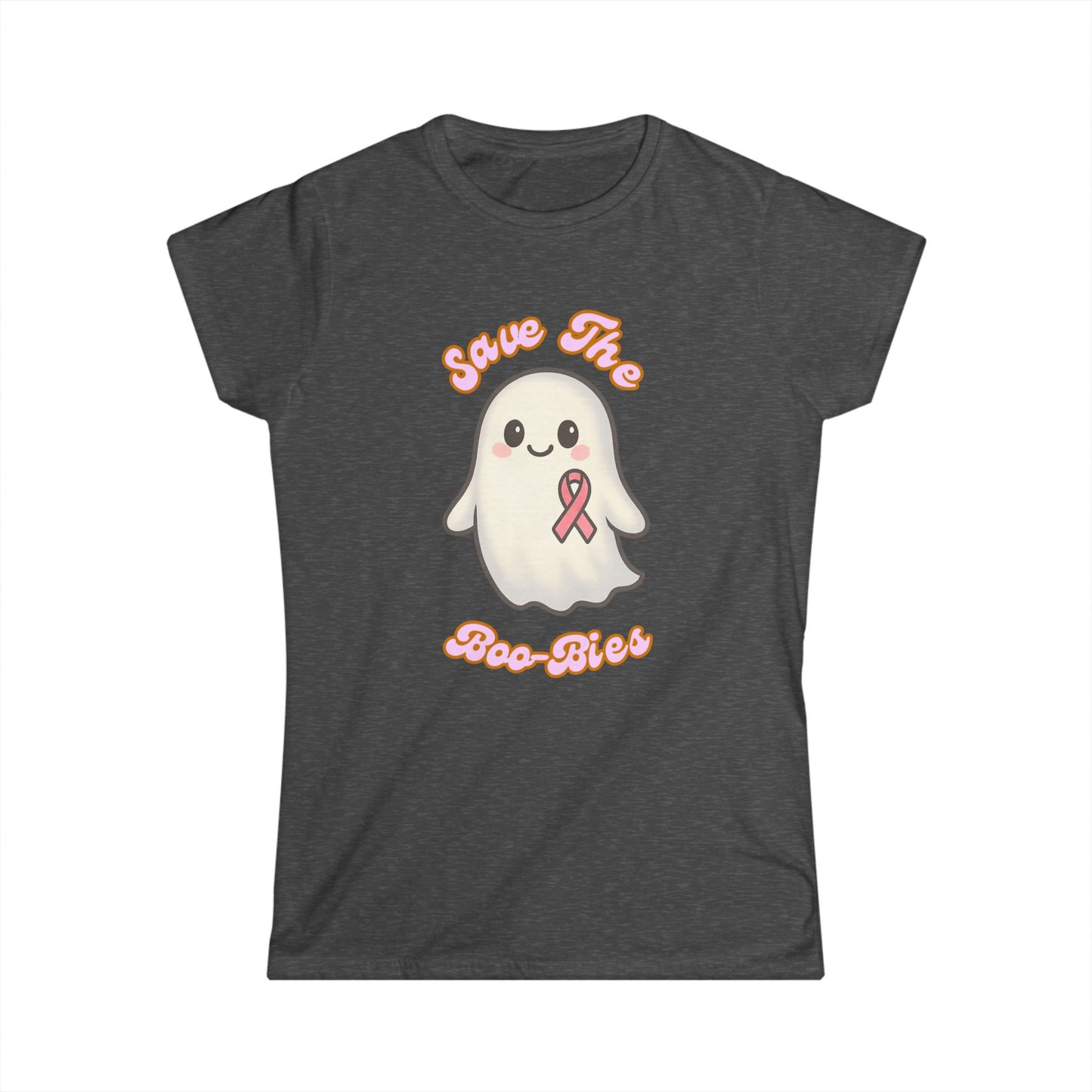 Women's Tee - Ghost Cancer Awareness T-Shirt, Save the Boo-bies, Breast Cancer Support Top
