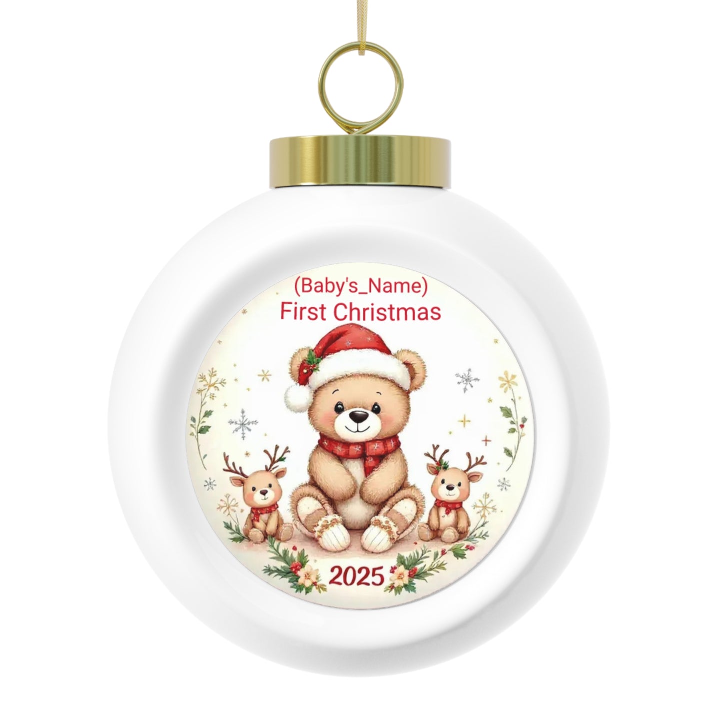 Personalized Christmas Ball Ornament, Baby's First Christmas Decor, Holiday Keepsake, Family Ornament, Unique Xmas Gift