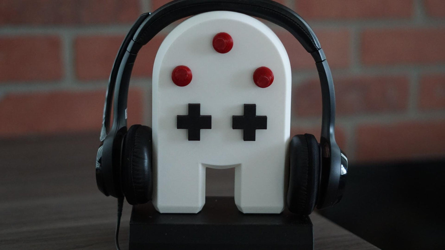 Retro Ghost Shape Headphone Stand - 3D Printed Gaming Mount-Printastic Treasures