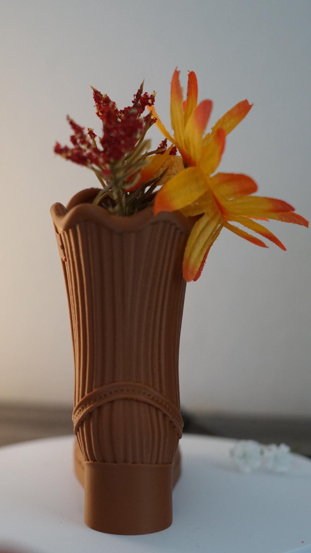 Vase Cowboy Boot Western Decor Planter-Printastic Treasures