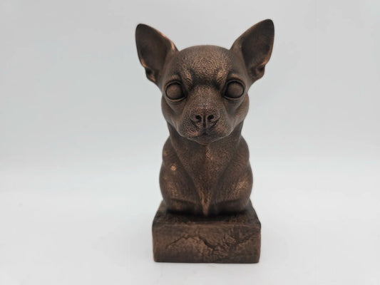 Dog Memorial, Chihuahua, Bronze-Look Urn Bust-Printastic Treasures