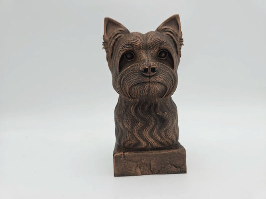 Dog Memorial, Yorki, Bronze-Look Urn Bust-Printastic Treasures