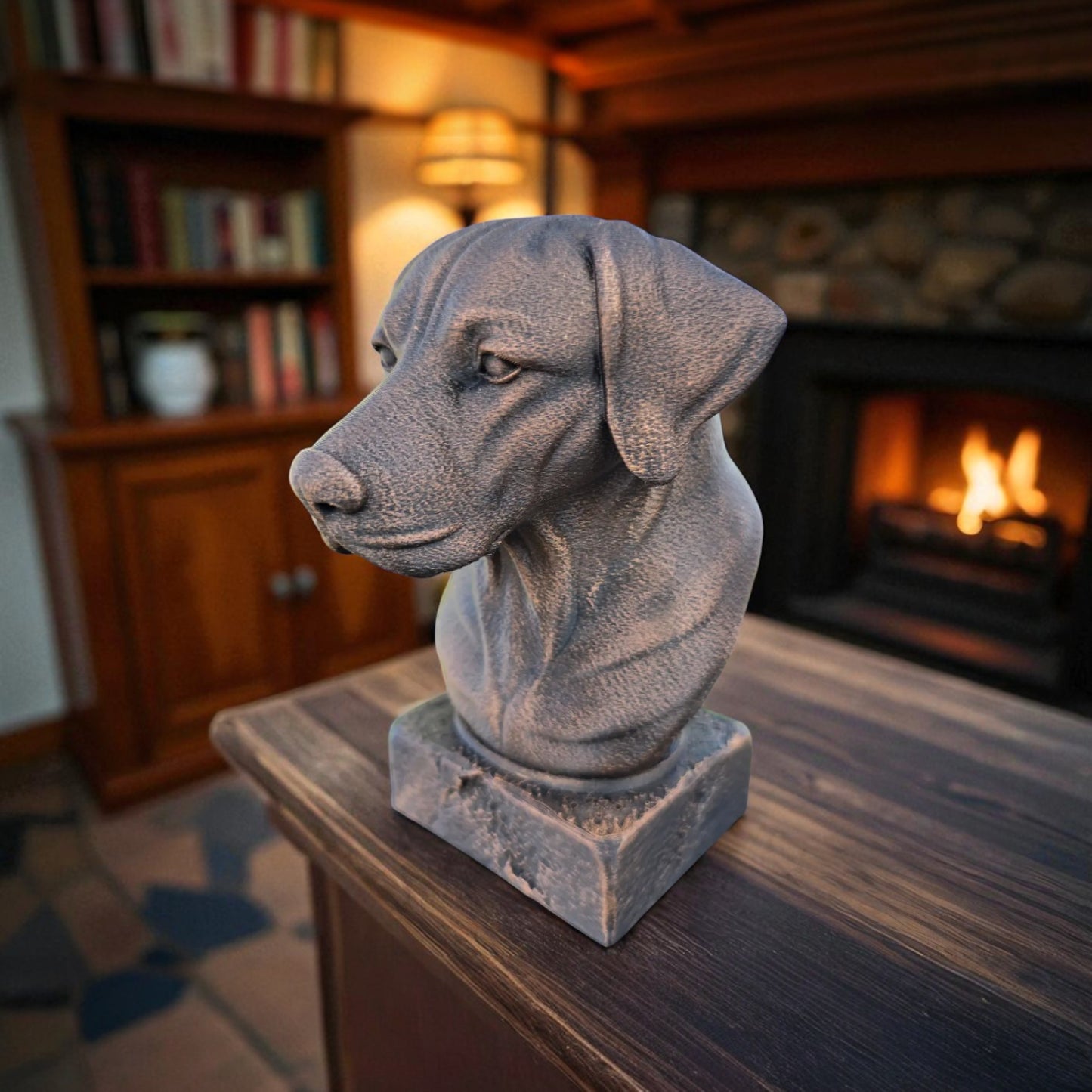 Dog Memorial, German Pointer, Bronze-Look Urn Bust