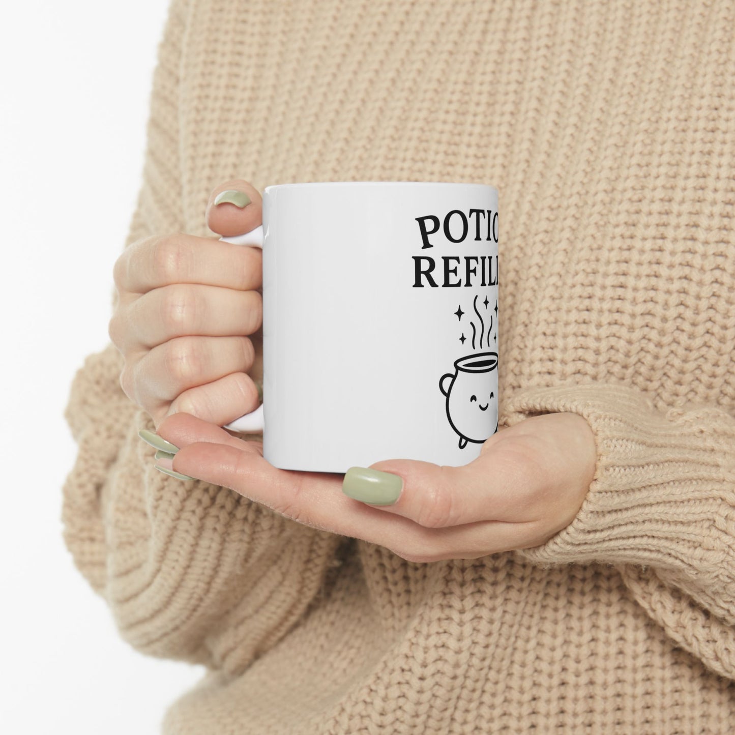 Halloween Coffee Mug - Fun Potion Refill Ceramic Cup for Witchy Vibes and Holiday Gift