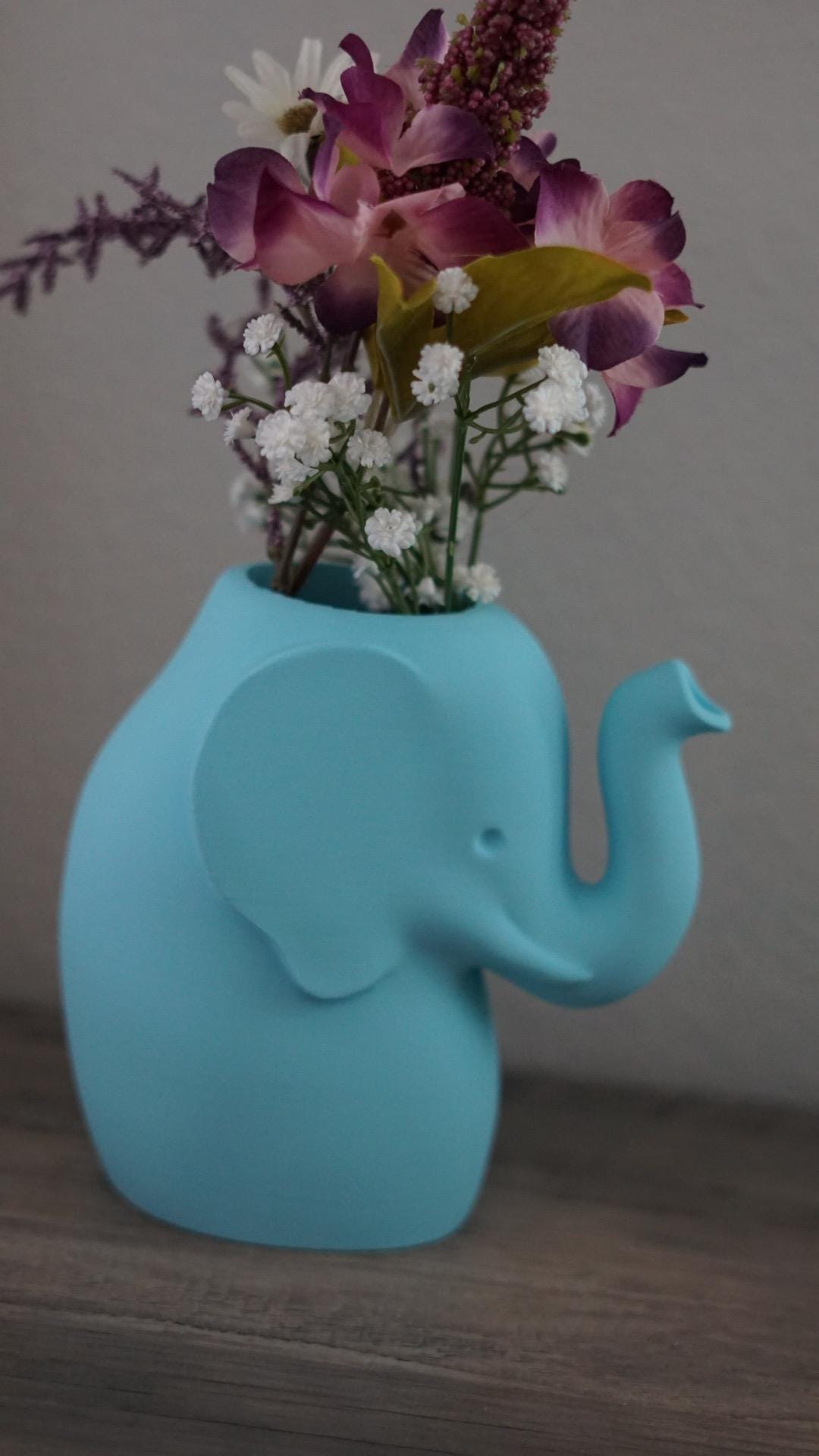 Flower Vase Elephant, Unique Animal Decor-Printastic Treasures