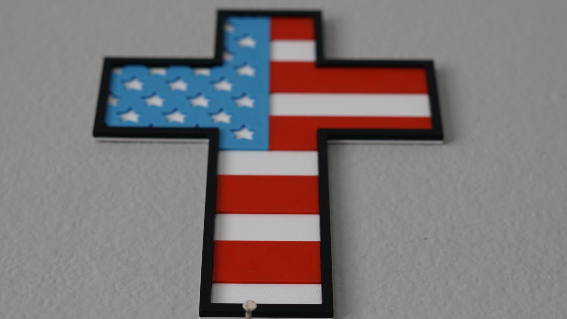 Wall Art, Patriotic Decor, American Flag Cross-Printastic Treasures
