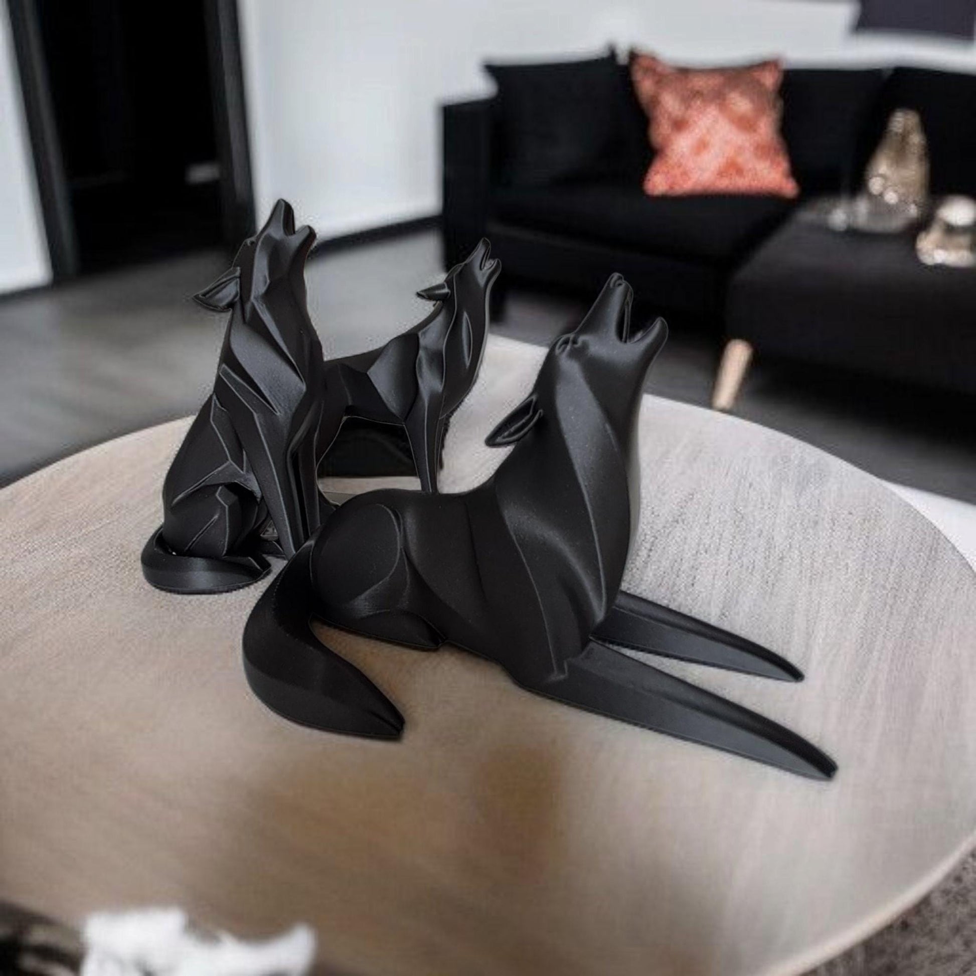 Wolf Figurines Set, 3D Printed Howling Wolves-Printastic Treasures