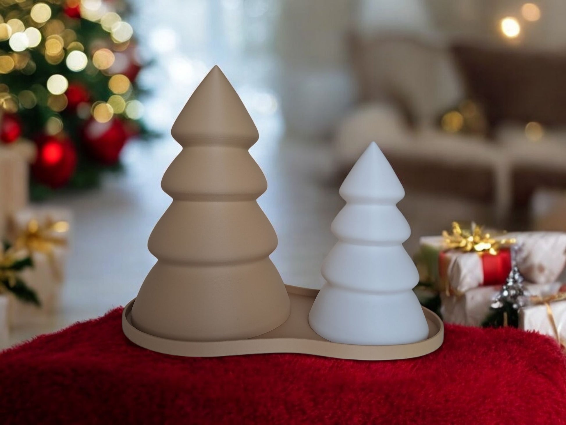 Christmas Decor - Tree Tea Light Set (2-Pack) | Festive Holiday Lighting-Printastic Treasures