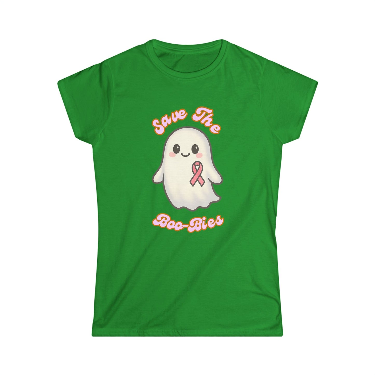 Women's Tee - Ghost Cancer Awareness T-Shirt, Save the Boo-bies, Breast Cancer Support Top