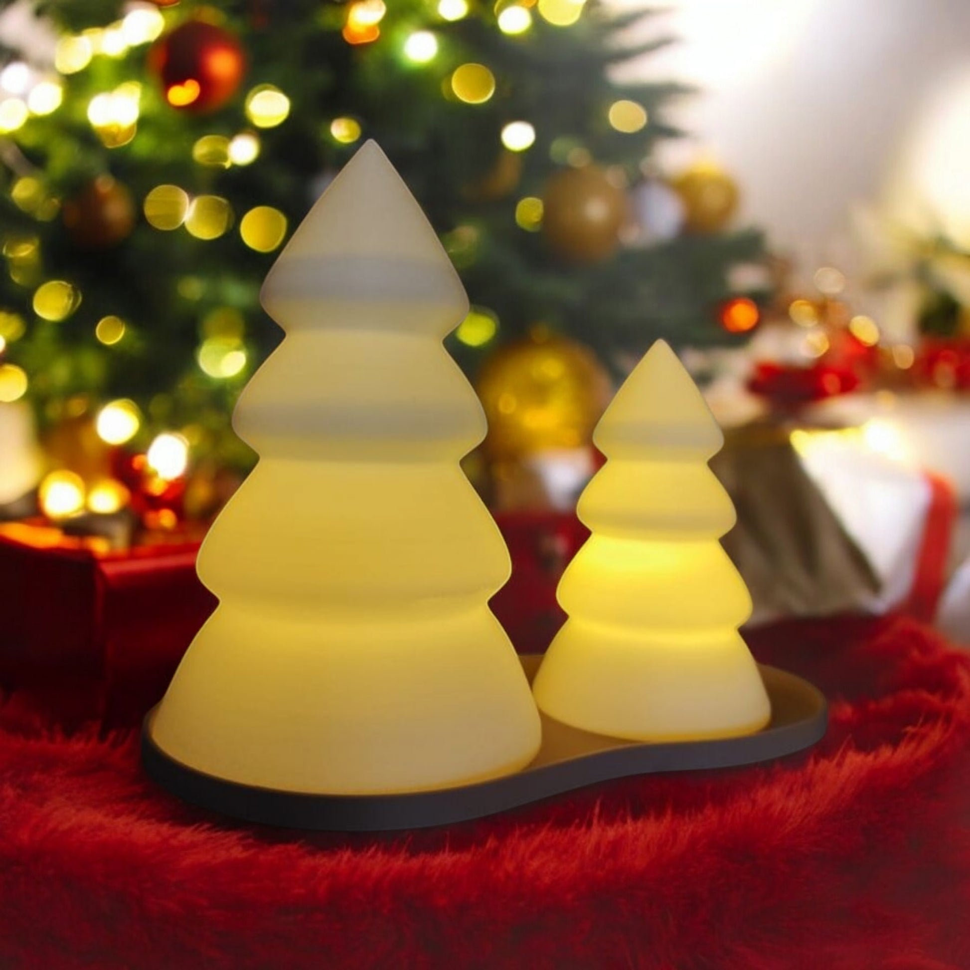 Christmas Decor - Tree Tea Light Set (2-Pack) | Festive Holiday Lighting-Printastic Treasures