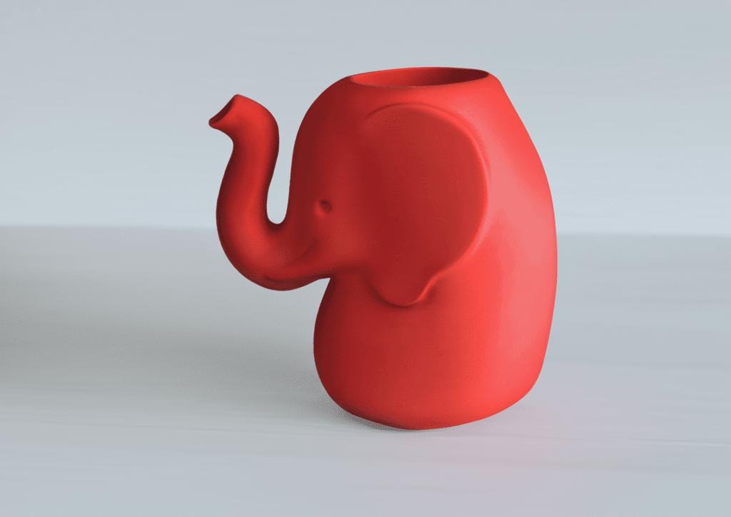 Flower Vase Elephant, Unique Animal Decor-Printastic Treasures