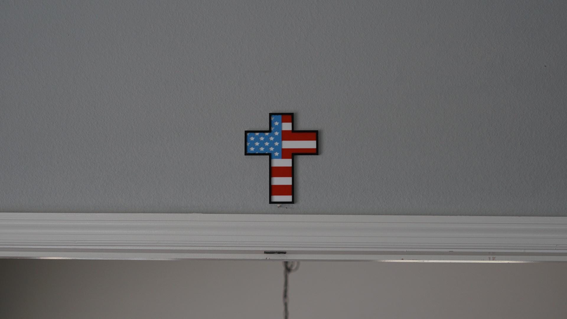 Wall Art, Patriotic Decor, American Flag Cross-Printastic Treasures