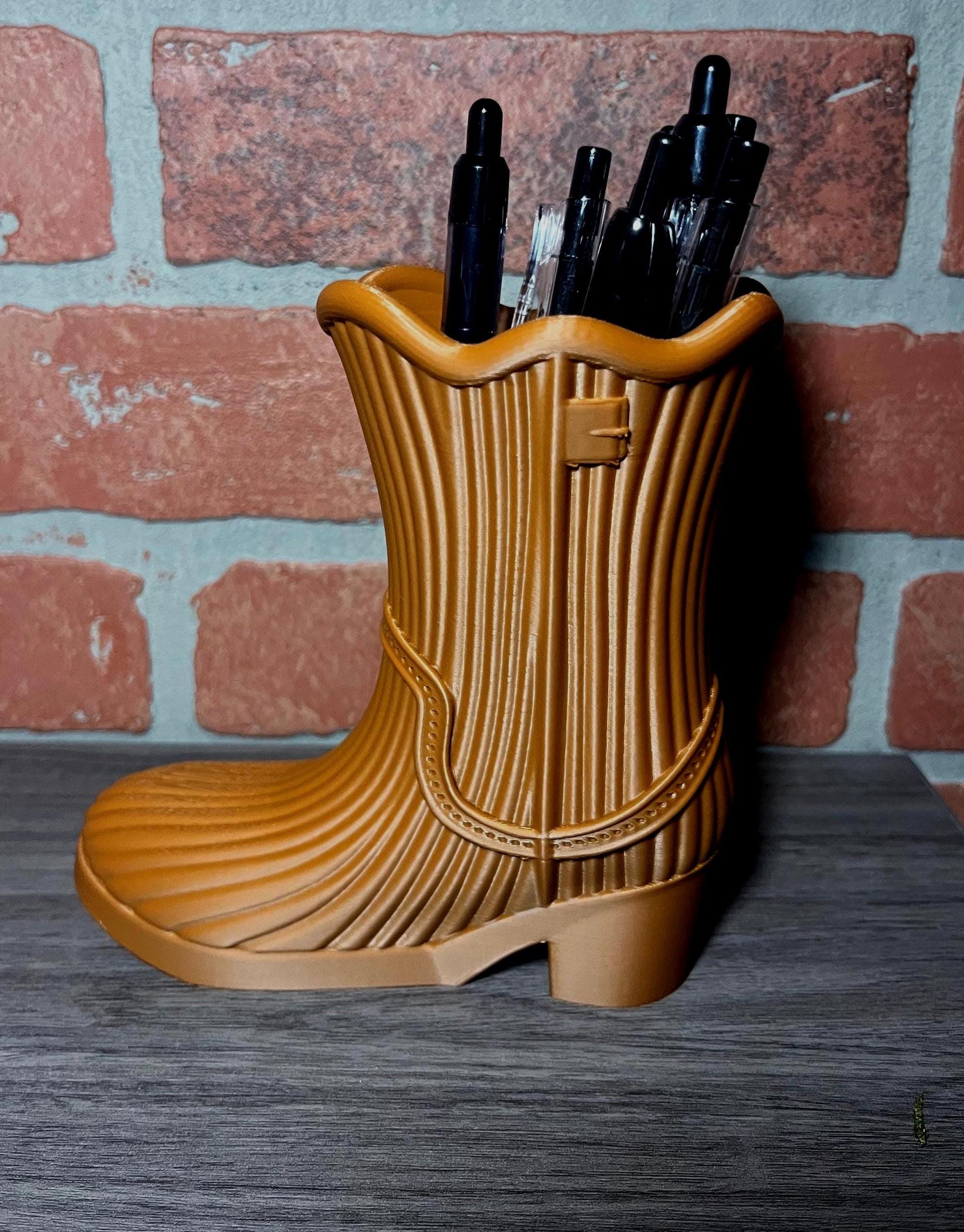 Cowboy Boot Pencil Holder - Western Desk 5.5"-Printastic Treasures
