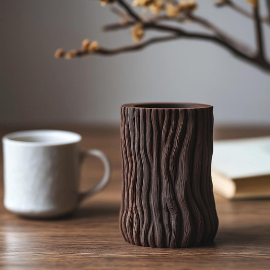 Wood Stump Vase - Rustic Modern Forest Decor-Printastic Treasures