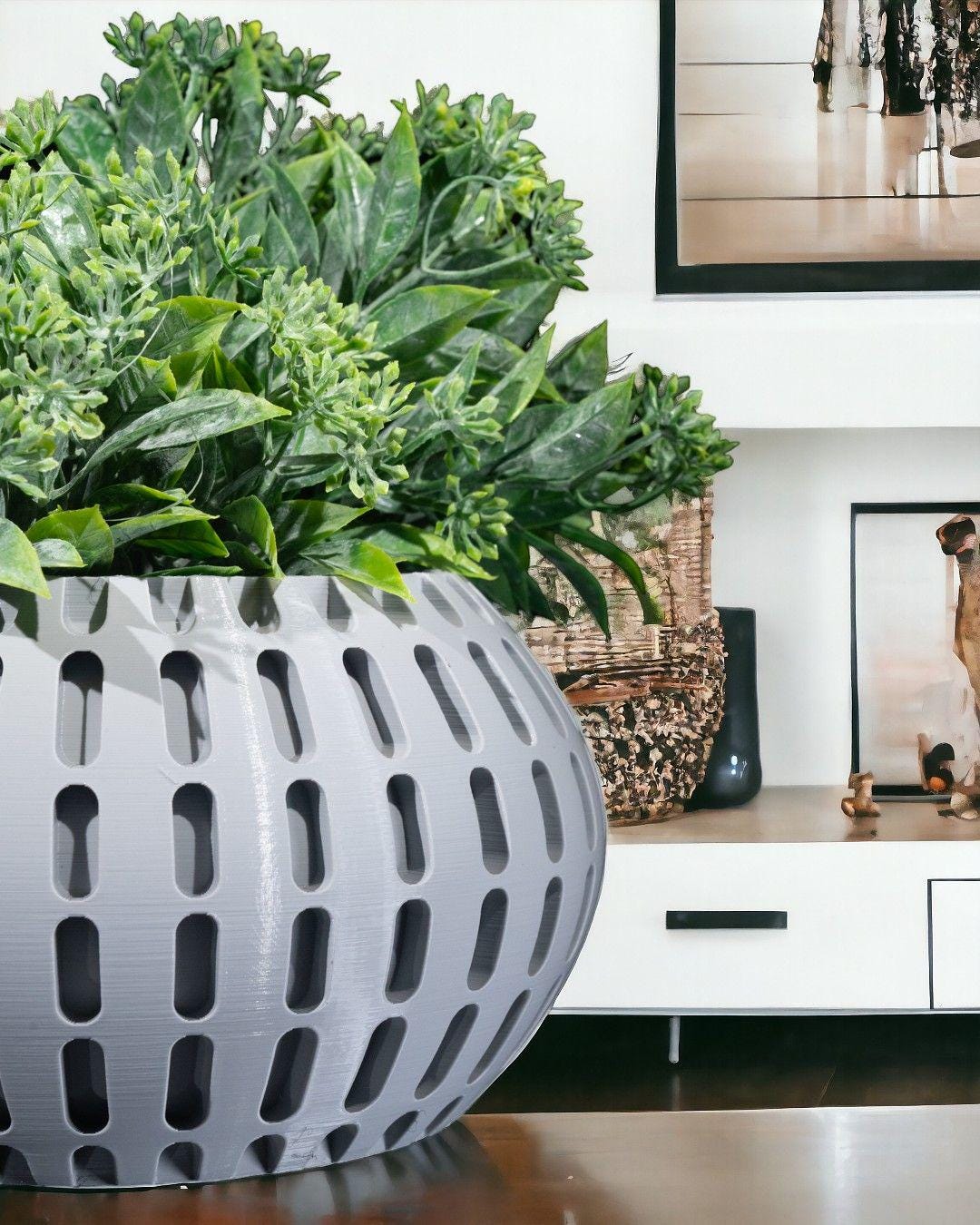 Modern Oblong Planter - Rounded Cut Design 4x7-Printastic Treasures