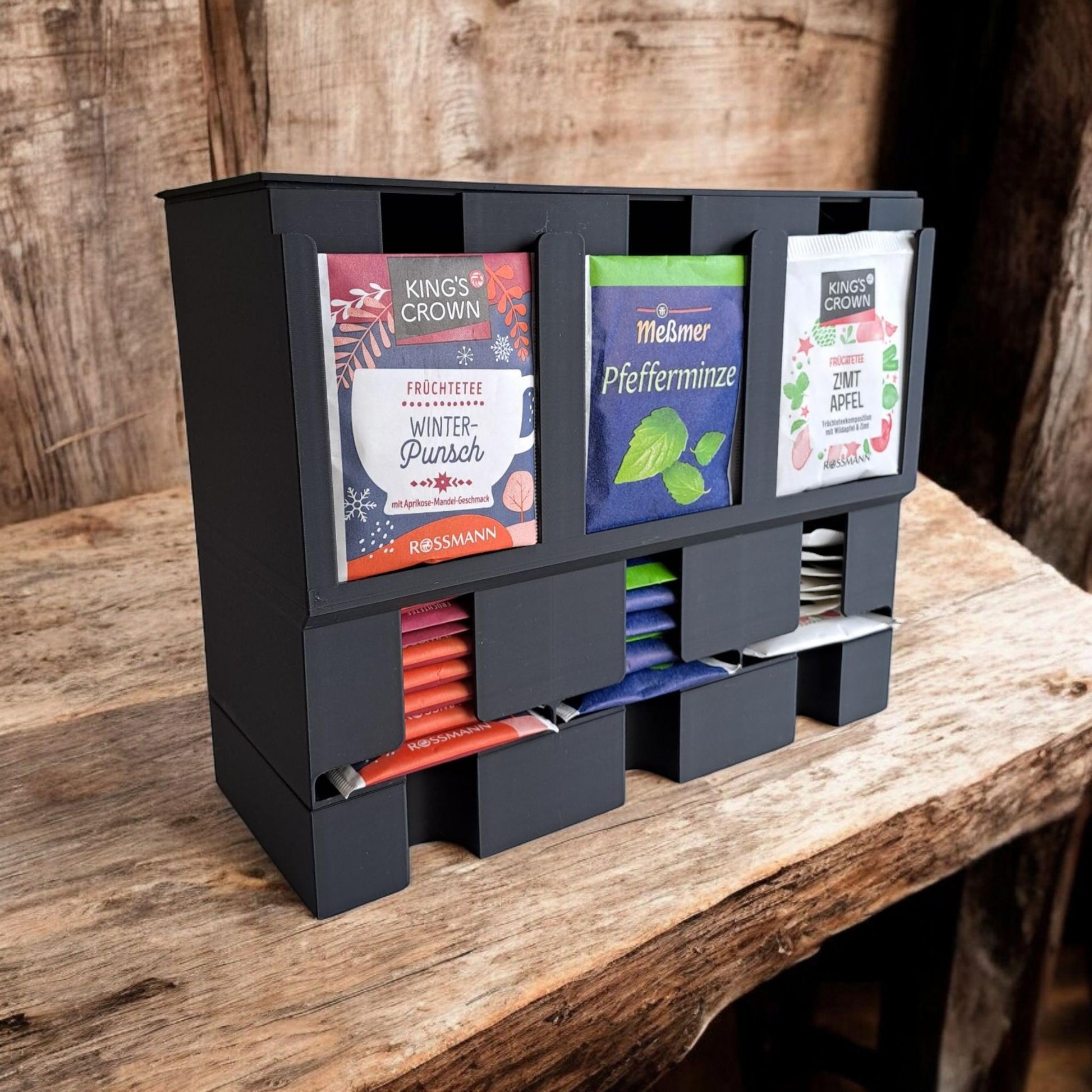 Tea Organizer – Modern, Minimalist, Rectangular Holder-Printastic Treasures