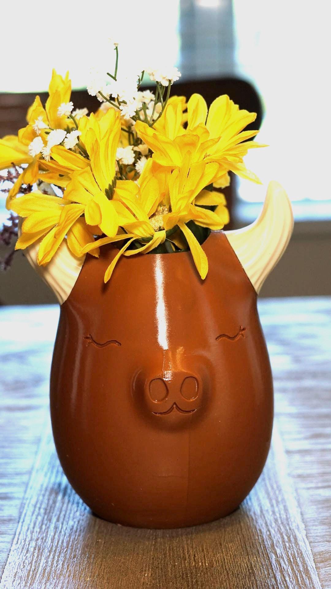 Planter Cow Animal Farmhouse Vase Decor 6"-Printastic Treasures