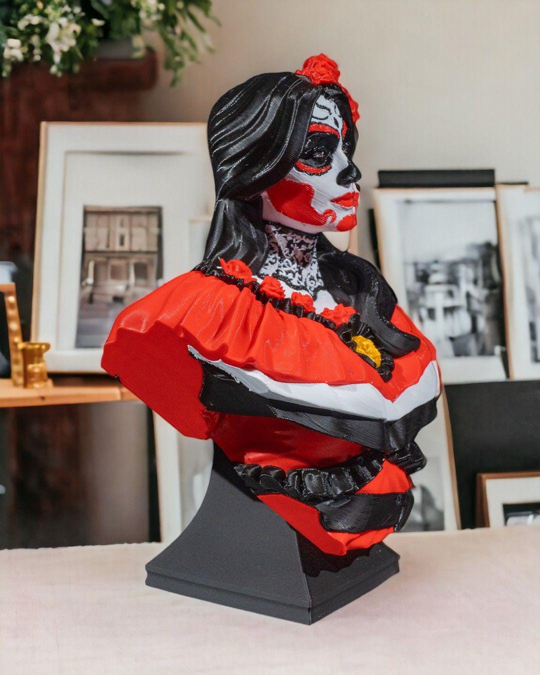 Skull Statue, Day of Dead, Mexican Calavera Art-Printastic Treasures